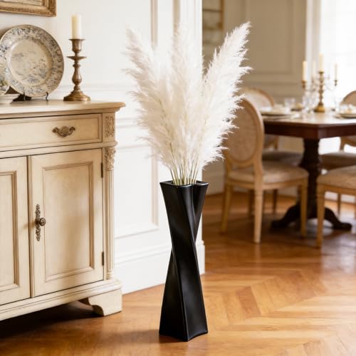 Black Tall Floor Vase 27.5in Resin Black Heart Shaped Vases Perfect for Dry or Faux Flowers Entryway Large Decorative Standing Vase for Living Room Home Corner Indoor Office - color: Black, size: 27.5 IN