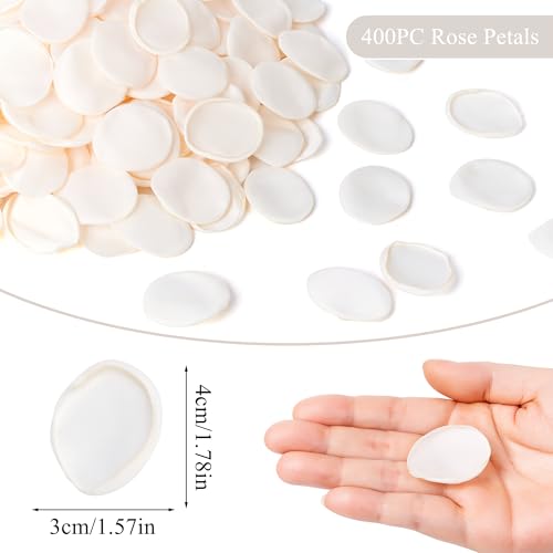 SITUMEIZI 400PCS Artificial Rose Petals Fake Champagne Silk Flower Petals for Romantic Night for Her Set Valentine's Day, Wedding, Proposal Anniversary Decorations - color: Champagne