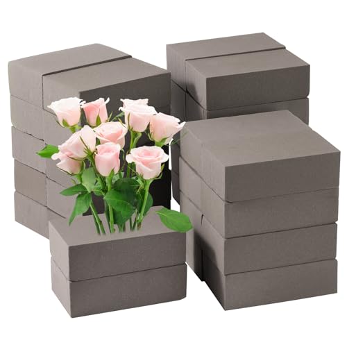 30 Pack Floral Foam Blocks for Fresh and Artificial Flowers – Grey Wet Foam for Flower Arrangements, Florist Foam for Centerpieces, Bouquets, Crafts, DIY Cutting (Grey) - color: Grey
