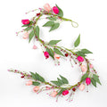 5 FT Valentine Garland Valentines Garlands Valentines Day Garlands Pink Floral Garland with Tuilps Heart Berry for Valentine's Day Indoor Wedding Party Stairs Table Fireplace Mantel