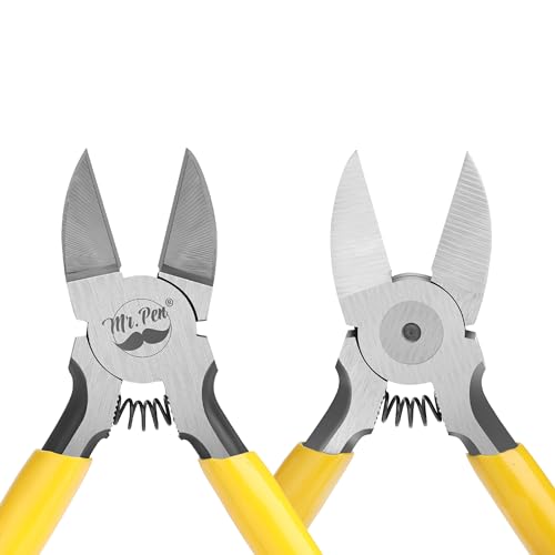 Mr. Pen- 5" Wire Cutters Bulk, 5 Pack, Precision Cutting Pliers | Ultra Sharp Wire Snips Wire Clippers, Diagonal Cutting Pliers for Jewelry Making Crafting, Wire Cutters Set - color: Yellow, Spring-loaded, size: 5 inch, 5 Pack