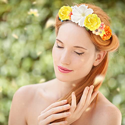 Cindeer 217 Pcs Mini Silk Flower Heads Bulk, Small Fake Flowers for Crafts Artificial 3D Loose Fabric Flower for Crafts DIY Wedding Party Hair Cap Dresses Decorations(Yellow Series) - color: Yellow Series