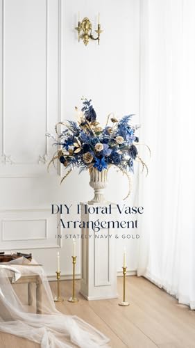 Ling's moment Artificial Flowers 50Pcs Navy Blue Roses Decor w/Stems,3" DIY Foam Floral for Wedding Bouquet/Centerpieces, Outdoors Party Backdrop, Room/Table, and Garden/Pot Decorations - color: Blu- Navy Blue, size: 50Pcs