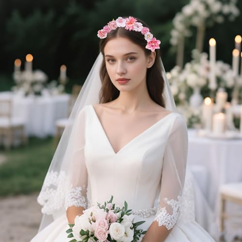 27 Pcs Faux Flowers Small Silk Artificial Flower for DIY Multicolor Flowers Craft Supplies for Wedding Party Graduation Home Decor (27, Pink) - color: Pink