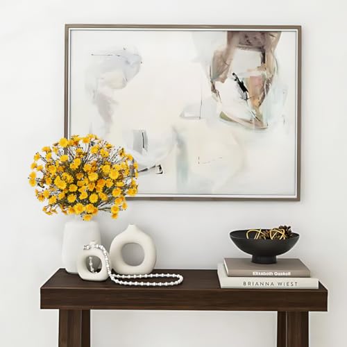 UV Resistant Yellow Daisy Artificial Flowers Lush 4 Bouquets Silk Fake Daisies, 14" UV Protected Faux Daisy Flowers for Indoor & Outdoor Vase, Planter, Floral Arrangements, Centerpieces, Wedding Decor - color: Yellow