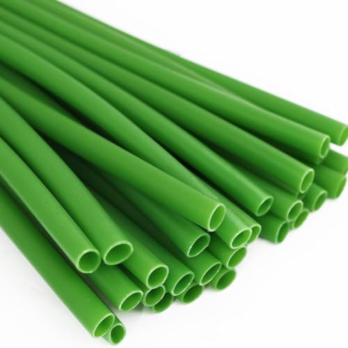 50 Pcs 30cm Flower Stem Covers Tubes Plastic Artificial Floral Stem Covers Green Floral Tube Rolls Floral Arrangement Stem Tubes for Wedding Bouquet Corsage