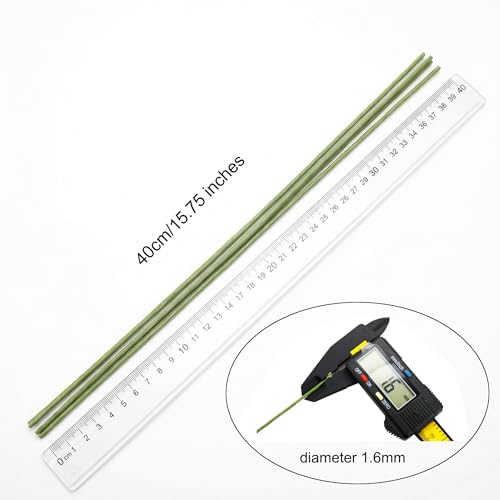 16-inch Green Paper Wrapped Flower Stems for Wedding Bouquets, DIY Floral Arrangements (Pack of 100) 16 Gauge Party Decoration Paper Flower Sticks - color: 16 Gauge Green Paper Wrapped Wire 100pcs