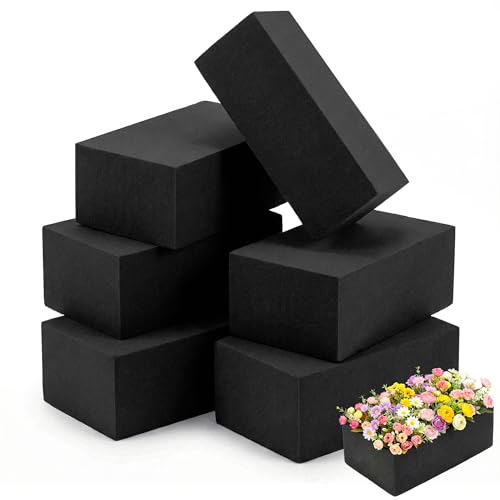 Max Shape Black Floral Foam Blocks for Artificial & Dried Flowers, Reusable Floral Foam Blocks, Water Resistant Flower Foam Blocks, Dry Floral Foams for Artificial Flowers (6, 5.51x3.15x1.77) - color: 6 Pack, size: 5.5x3.1x1.8"