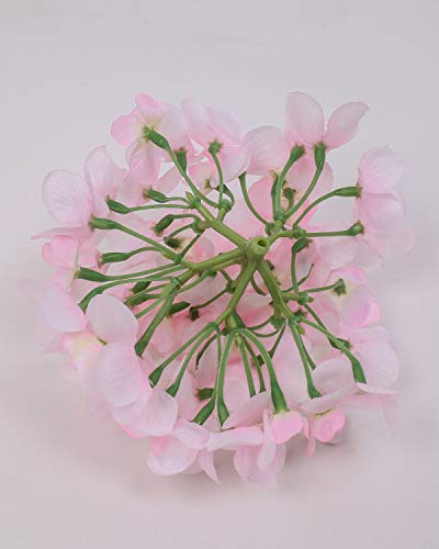 10PCS Silk Hydrangea Heads with Stems Artificial Flowers for Wedding Party Home Decor (Pink 2#) - color: Pink 2#