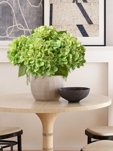 ZYTUYO 4PCS Green Fake Real Touch Hydrangea Flowers 20'' Lifelike Latex Artificial Hydrangeas for Spring Home Decor Outdoor Garden Porch Indoor Bathroom Living Room Kitchen Table Centerpiece - color: Green