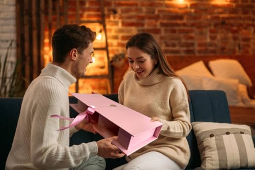Valentines Day I Love You Box Flower Gift Box Heart Shaped Empty Cardboard Fillable Gift Box Flower Letter Box Chocolate Strawberry Candy Jewelry Package for Luxury Style Flower Arrangements Birthday - color: Pink