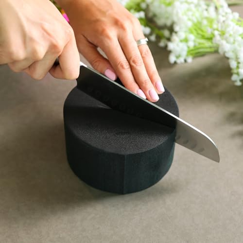 XCEL Floral Foam Blocks - Reusable, Weather Resistant Craft Foam Fresh & Artificial Flower Arrangements, Faux Florist Foam Planters Florist Supplies (Gray 5" Round x 3" Thick - 6 Pack) - color: Gray 5" Round x 3" Thick - 6 Pack
