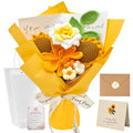 Crochet Flower Bouquet, Yellow Handmade Knitted Sunflowers | With Card, Gift for Graduation Lover Girlfriend Friends, Valentines Day Anniversary Birthday Mother's Day Wedding - color: Sunflower