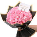 Waipfaru Pink Glitter Roses Bouquet, DIY Fake Flowers Bouquet, Artificial Rose Bouquet for Valentines, Anniversary, Engagement, Wedding, 24 Roses - color: Pink, size: 24pcs