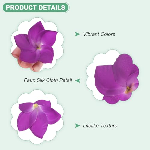 M METERXITY 10-Pack Artificial Plumeria Flowers, Fake Silk Heads Flower Hawaiian Plumeria Petal for DIY Crafts/Dress/Wedding/Party Decoration [Purple, 3.9"/ 10cm] - color: Purple