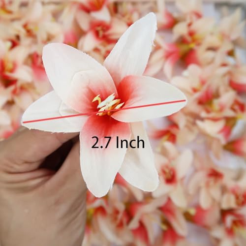20 Pcs Artificial Lily Flower Head, Champagne | Fake Flowers Heads, Simulation Small Lily, DIY Handmade, Wedding Photography Party Home Decoration - color: Champagne