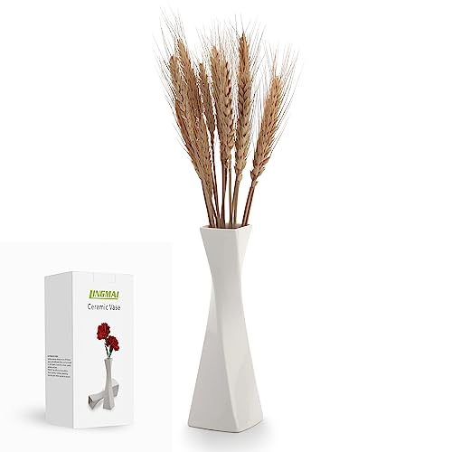 Farmhouse Rustic Ceramic Vase Set - White Decorative Vases for Home Decor (1 Pack) - color: 1 Pack（white）