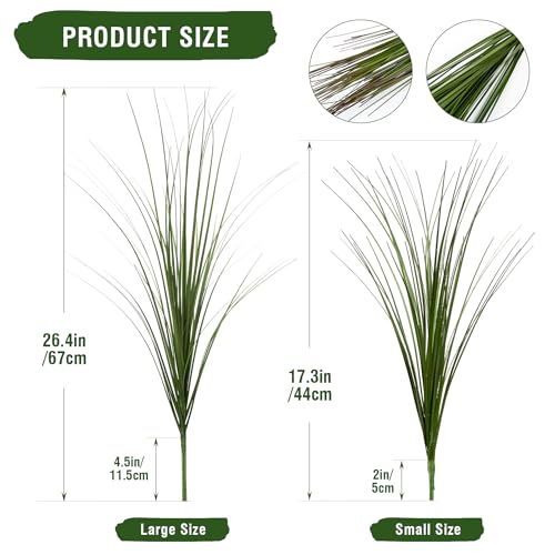 12PCS Fake Plants Artificial Wheat Grass Greenery Plastic Plants Fake Grass Artificial Plants for Outdoor Decor Artificial Grass Plant with Greenery Stems for Indoor Home Decoration 26.4" - size: Tall-12PCS