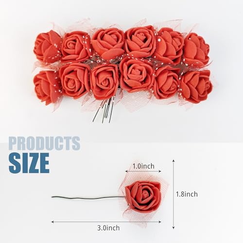 36 Pcs Mini Artificial Rose Flower Heads - 25mm Faux Roses for DIY Wedding Decor, Hair Clips, Cake Toppers, and Party Crafts (36, Pink) - color: Pink
