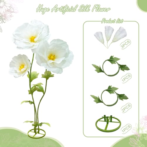 Large Artificial Paper Flowers Decoration, Giant Flower Wedding Holiday Party Anniversaries Bridal Showers Banquet Reception Ceremony Church Big Floral Decor Shop Window Display Creative Gift, White - color: White