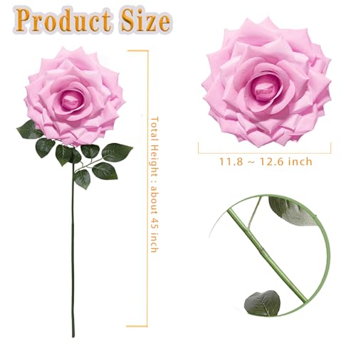1PCS 45-inch Giant Red Rose for Decorative, Wedding Window Display Background Decoration Rose, Valentine's Day (Pink) - color: 02 Rose