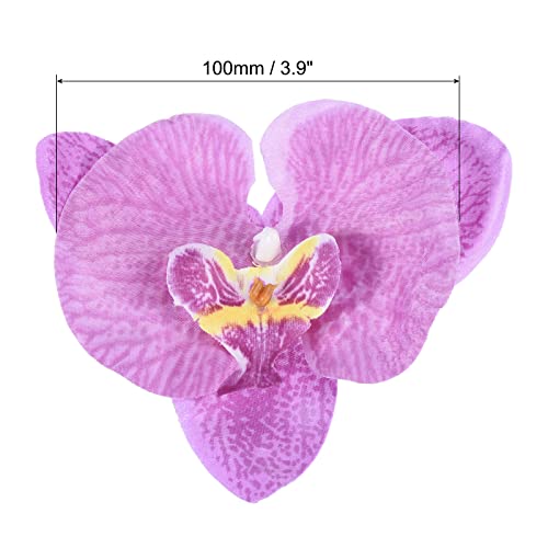 PATIKIL 10cm/3.9" Artificial Orchid Flower Heads, 20 Pack Silk Phalaenopsis Fake Butterfly Orchid Heads for Wedding Floral Bouquet Decor DIY Craft Making, Light Purple - color: Light Purple, size: 3.9"