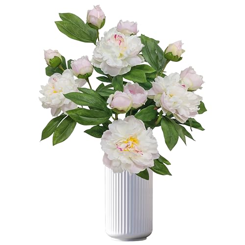 Peony Artificial Flowers,4 Pcs Fake Faux Peonies Flowers Look Real,Silk Peonies with Stems for Home Decor,Light Pink Peonies Artificial Flowers for Floral Arrangements (4, Light Pink) - color: Light Pink