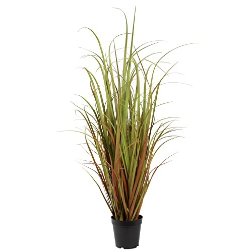 Vickerman Everyday 36" Artificial Mixed Brown Grass with Black Plastic Pot - Faux Grass Plant Decor - Home Or Office Indoor Greenery Accent - size: 36 in