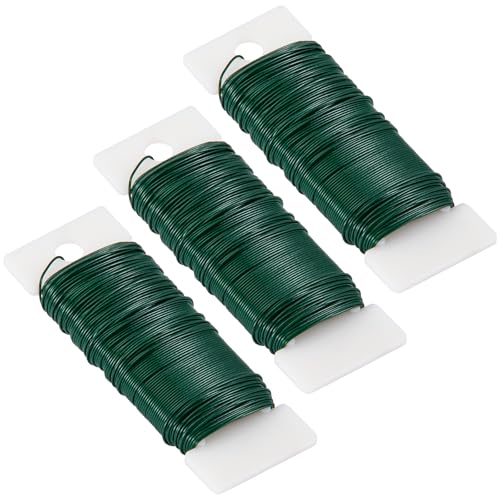 114 Yards 22 Gauge Metal Floral Flexible Paddle Wire for Christmas Wreath Tree, Floral Flower Arrangements(Green) - color: Green