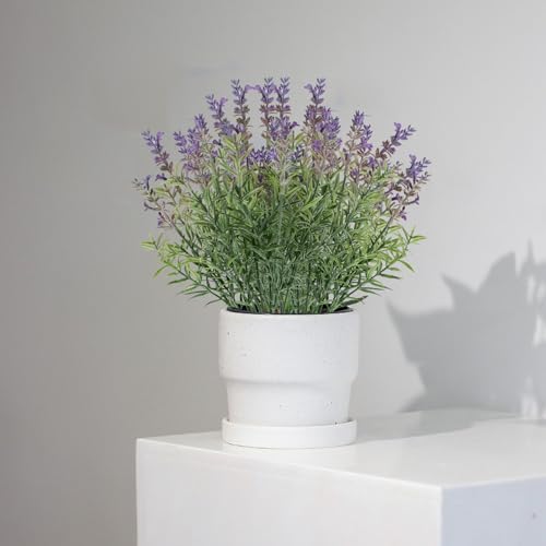Coreland Fake Lavender Artificial Flowers - 12PCS Lavender Plants Shrubs for Wedding Bouquets Artificial Lavender Flowers Indoor Outdoor Faux Foliage Lifelike Fake Flowers for Decoration - color: Purple-12pcs
