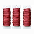 3 Rolls 22 Gauge Red Paddle Wire Flexible Floral Wire for Flower Arrangement, Wreath, Garland - color: Red