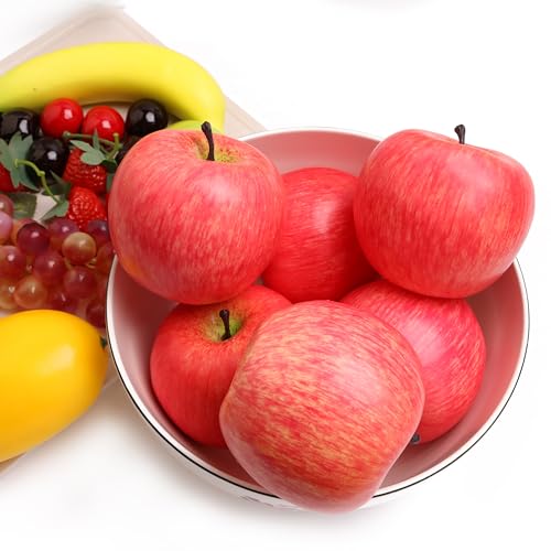 6PCS Red Simulation Apple Foam Fruit is Suitable for Fruit Baskets, Christmas Decorations, Home Decorative Bowl Fillers, Decorative Photography Props, Party Decorations - color: Red Apples1