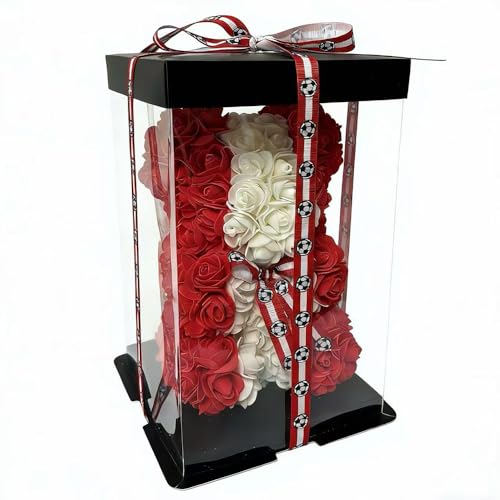 Canada LED Artificial Rose Flower Bear, Valentine's Mother's Day, Christmas, Birthday,Thanksgiving Party Anniversary Girl Friend Wife Light Strips and Greeting Cards(CA) - color: Ca