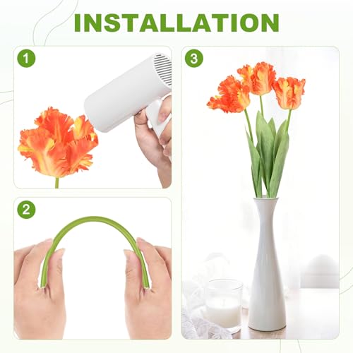 M METERXITY 3-Pack Orange Artificial Parrot Tulip Flowers,27 Inch Faux Parrot Tulip Silk Bouquets Real Touch Faux Flowers for Home/Wedding/Christmas/Party - color: Orange
