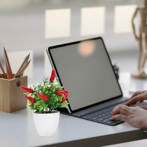 PRETYZOOM 2pcs Pepper Pepper Tree Bonsai oncini Bonsai Tree Fake Artificial Potted Plant Kitchen Decor Fake Fake s