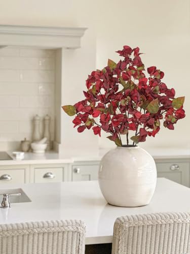 Briful Bougainvillea Artificial Flowers 5 Pack 27.5" Fake Bougainvillea Floral Stems Realistic Silk Bougainvillea Arrangements for Home Weddings Parties Table Vase Centerpiece Decor(Burgundy) - color: Burgundy