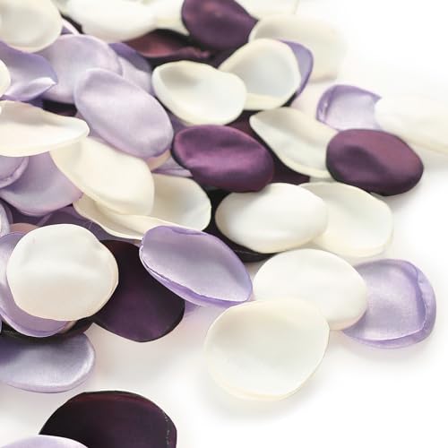 Floroom 300pcs Rose Petals Lilac Plum Faux Silk Flower Petals for Wedding Flower Girl Basket Aisle Scatter Dinner Table Centerpieces Party Confetti Bridal Shower Romantic Night Decoration - color: Charming Lilac, size: 300pcs