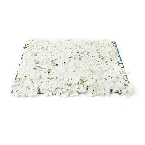 10Pcs 16"x 24" Artificial Flower Wall Panels,Flower Wall Mat Silk Flower Panels for Outdoor Garden Backyard Fence Fence Privacy Screen and Indoor Wall Decor (10Pcs White) - color: 10Pcs White