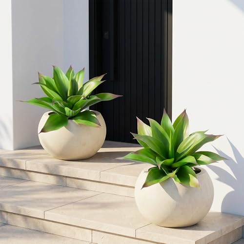 Artificial Agave Faux Agave 16.5In Fake Greenery Outdoor Artificial Plant Fake Plant for Indoor Home Decoration Plastic Plant Outdoor Decoration front porch decor Simulation Plants 2Pack,Green - color: 15"green