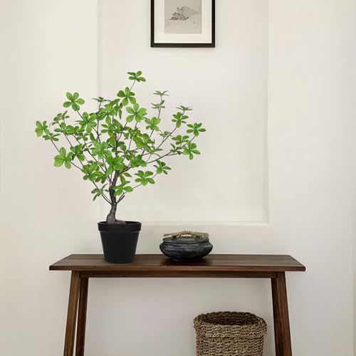 Artificial Plants Indoor with Pot, Faux Plants Indoor Tabletop, 21.6" Tall Fake Potted Plants, Silk Artificial Desk Plant Bonsai Tree for Home & Office, Farmhouse, Bedroom, Living Room Table Decor - color: #Green Bonsai Tree