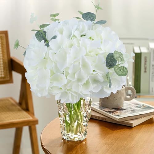 AVIVIHO 60pcs Hydrangea Artificial Flowers Bulk Ivory Full Fake Hydrangea Silk Flowers with Stems Ivory White Fake Flowers Heads for Wedding Party Home Centerpieces Arch Festival Decoration - color: Ivory, size: 60PCS