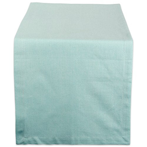 DII Chambray Kitchen, Tabletop Collection, Aqua, 14x72 Table Runner - color: Aqua, size: 72" x 14" (Rectangular)