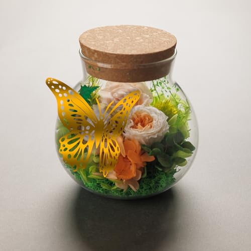 NATROSES Christmas Birthday Gifts for Women - Handmade Preserved Flowers Wish Bottle for Valentine's Day, Mother's Day, Anniversary, Home Decor (Champagne) - color: Champagne