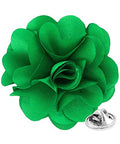 Premium Men's Formal Solid Color Flower Lapel Pin - Boutonniere for Men, Brooch Pin - color: Kelly