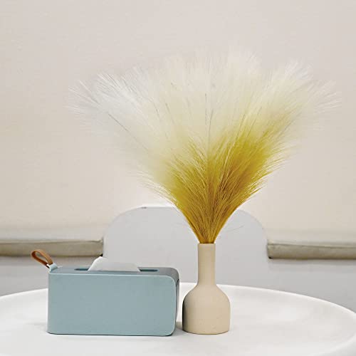 6 PCS Faux Pampas Grass Arrangement - 18"/45cm Artificial Fluffy Pompous Grass Stems for Boho Chic Home and Wedding Decor (Khaki Gradient) - color: A4- Khaki Gradient