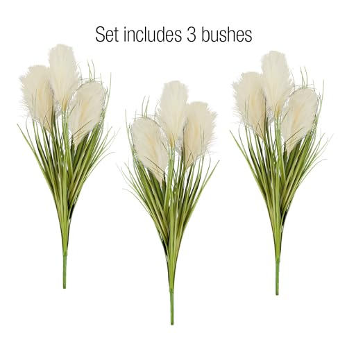 Collections Etc Faux Pampas Grass Picks - Set of 3 - Outdoor or Indoor Decorative Accent, Red