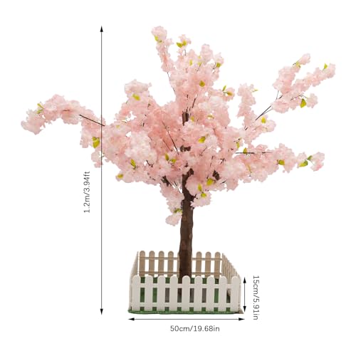 Artificial Cherry Blossom Trees for Decor Light Pink Fake Sakura Flower Cherry Tree Faux Cherry Blossom Tree for Indoor Outdoor Office Wedding Party Decor (4FT Tall/1.2M) - color: Light Pink, size: 4FT Tall/1.2M