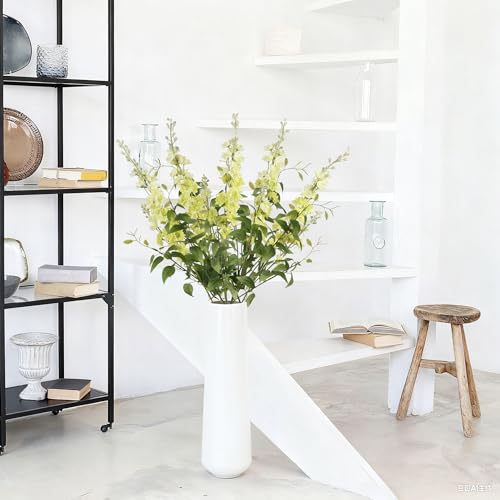 IPOPU 9Pcs Artificial Delphinium Flowers Combo Clematis Greenery Stems, 33.5" Long Stem Larkspur for Wedding Centerpieces, Bridal Bouquet, Home Party Table Decor (Light Green) - color: Light Green