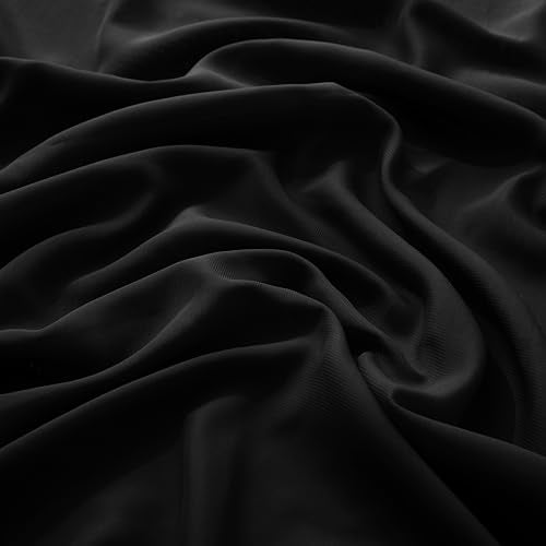 VACVELT Wedding Arch Draping Fabric - Black Chiffon, 2 Panels Sheer Drapes, 30 Inch x 20ft Backdrop Curtain, Outdoor Sheer Drapery for Ceremony Party Ceiling - color: Black, size: 2 Panels