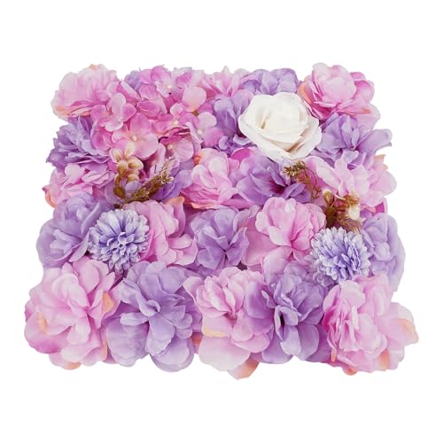 12 Pack Flower Wall Panels 15 x 15 inch 3D Rose Wall Mat Decorative Faux Floral Panel Hydrangea Silk Faux Flower Backdrop for Photo Background Home Wedding Party